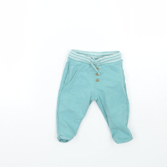 Front view of Marks & Spencer Baby Blue sweatpants, size 3-6, Months