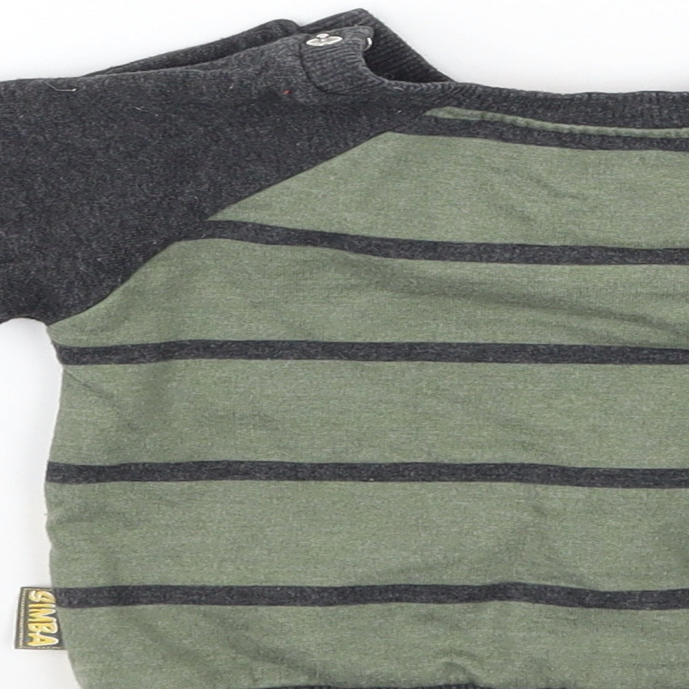 Primark Baby Green Striped  Pullover Jumper Size 3-6 Months  - The lion king