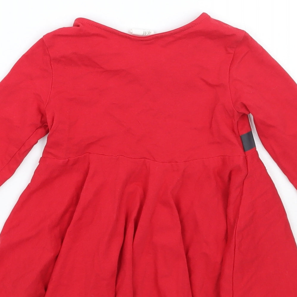 H&M Girls Red Geometric  A-Line  Size 6-9 Months  - Christmas