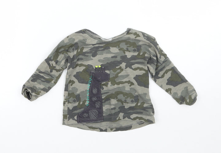 NEXT Baby Green Camouflage Basic T-Shirt Size 6-9 Months