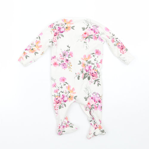 NEXT Girls White Floral  Babygrow One-Piece Size 0-3 Months