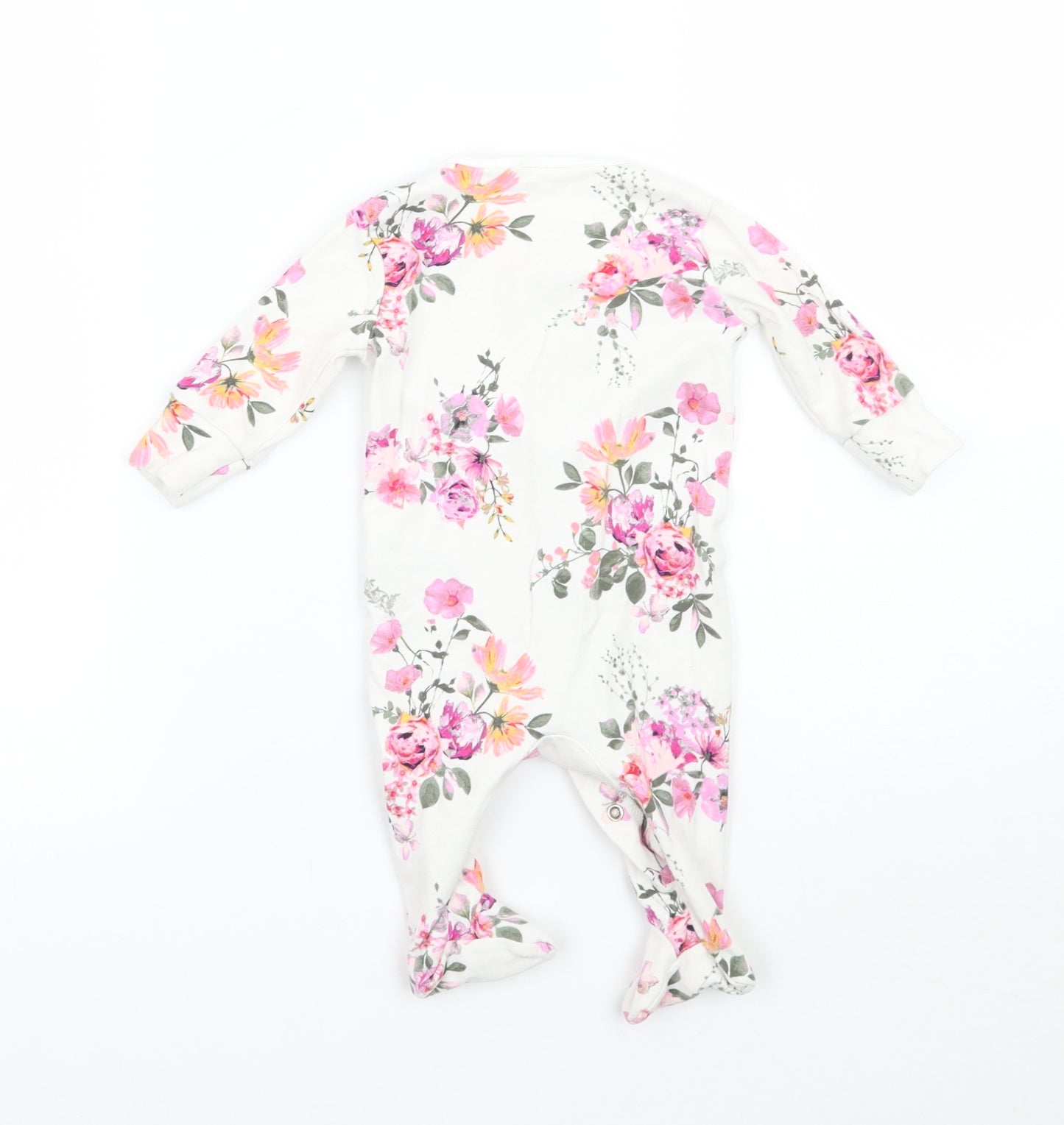 NEXT Girls White Floral  Babygrow One-Piece Size 0-3 Months