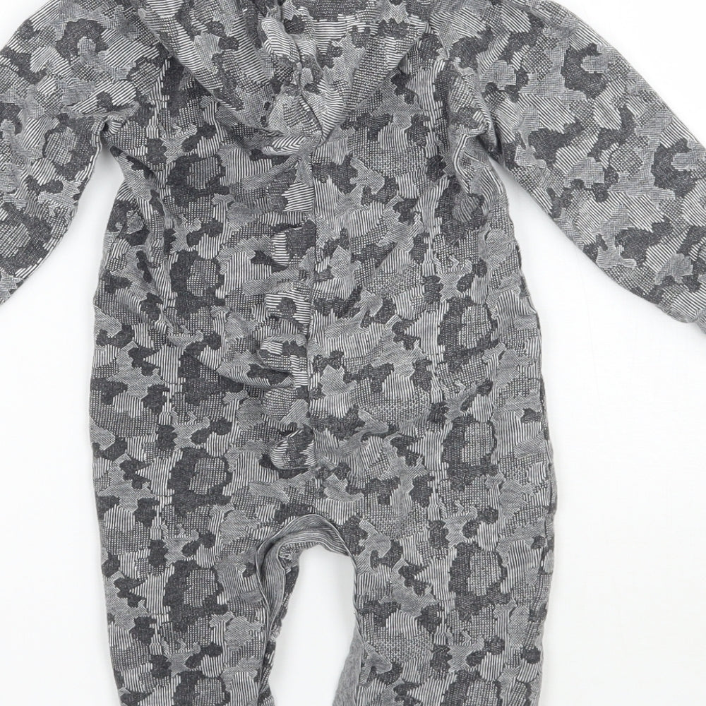 George Baby Grey Camouflage  Babygrow One-Piece Size 9-12 Months