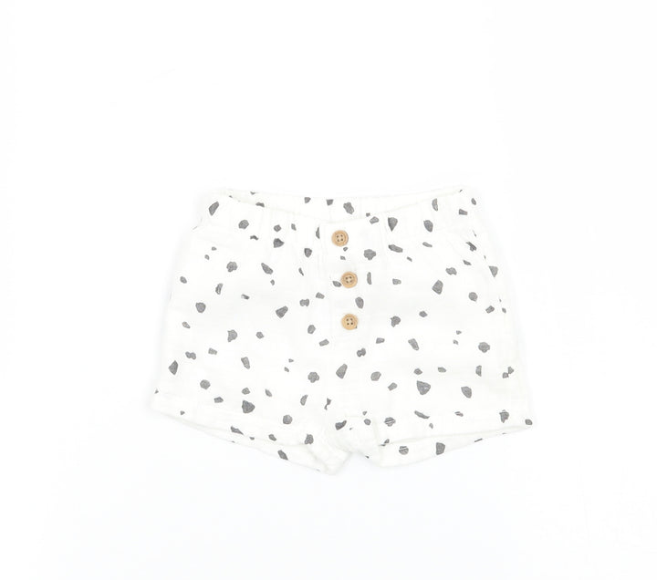 Marks and Spencer Baby White Geometric  Cropped Trousers Size Newborn