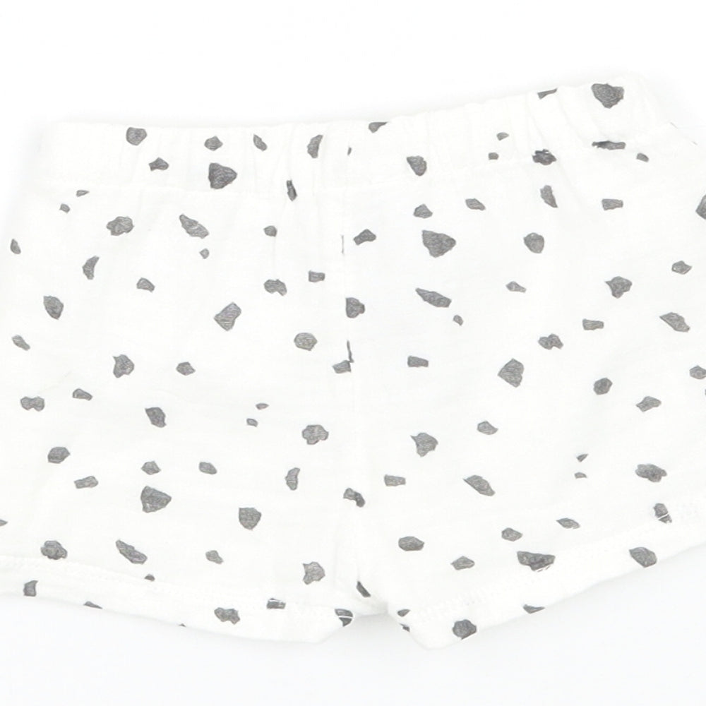 Marks and Spencer Baby White Geometric  Cropped Trousers Size Newborn