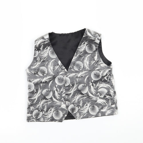 Preworn Boys Silver Geometric  Jacket Waistcoat