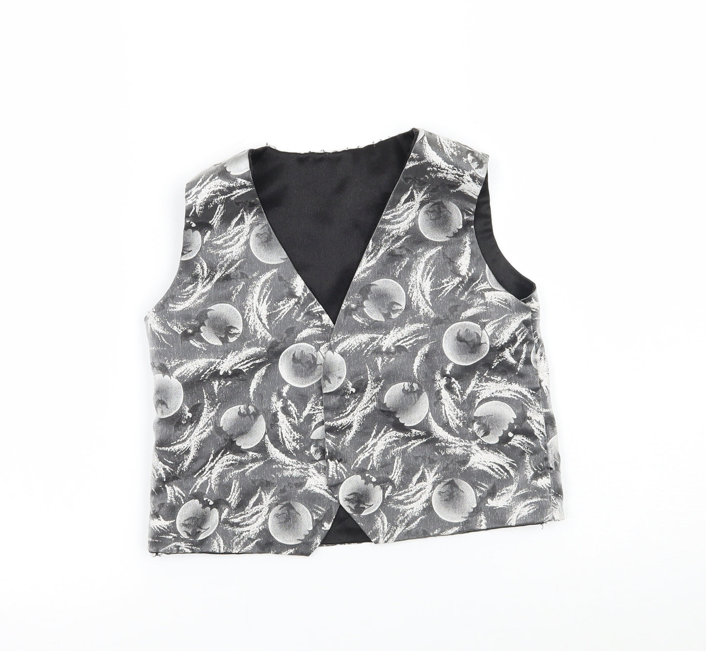 Preworn Boys Silver Geometric  Jacket Waistcoat