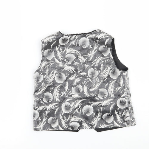 Preworn Boys Silver Geometric  Jacket Waistcoat