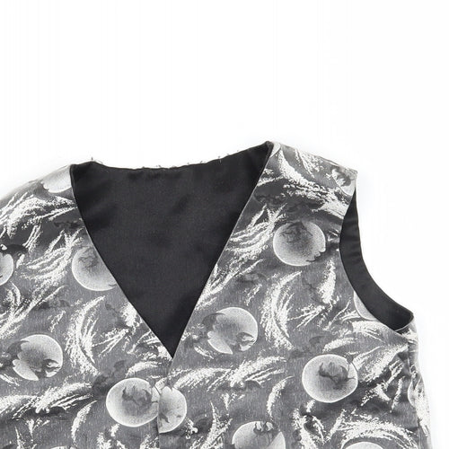 Preworn Boys Silver Geometric  Jacket Waistcoat