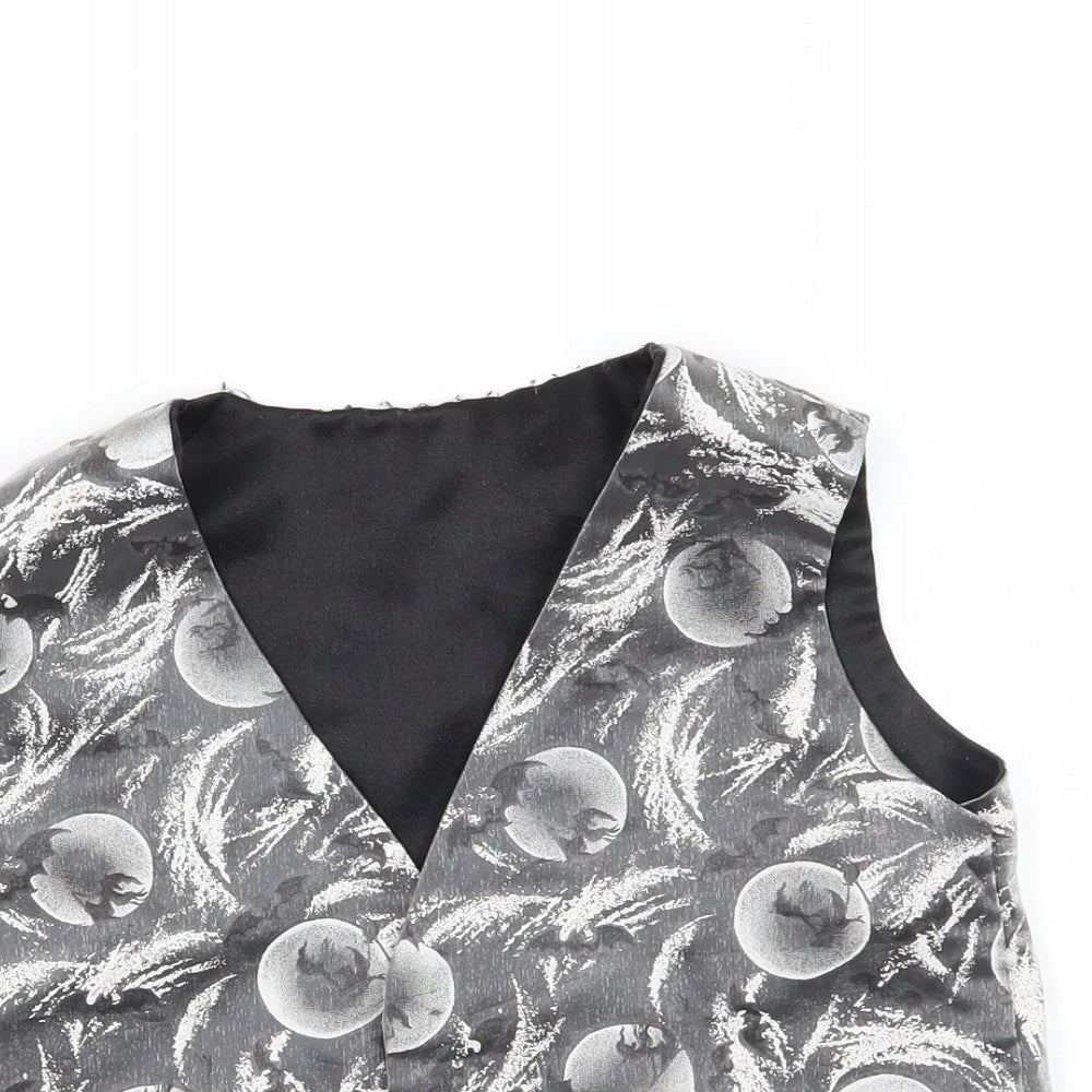 Preworn Boys Silver Geometric  Jacket Waistcoat