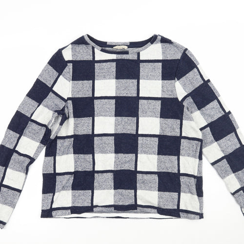 Phase Eight Womens Blue Check  Pullover Jumper Size 12