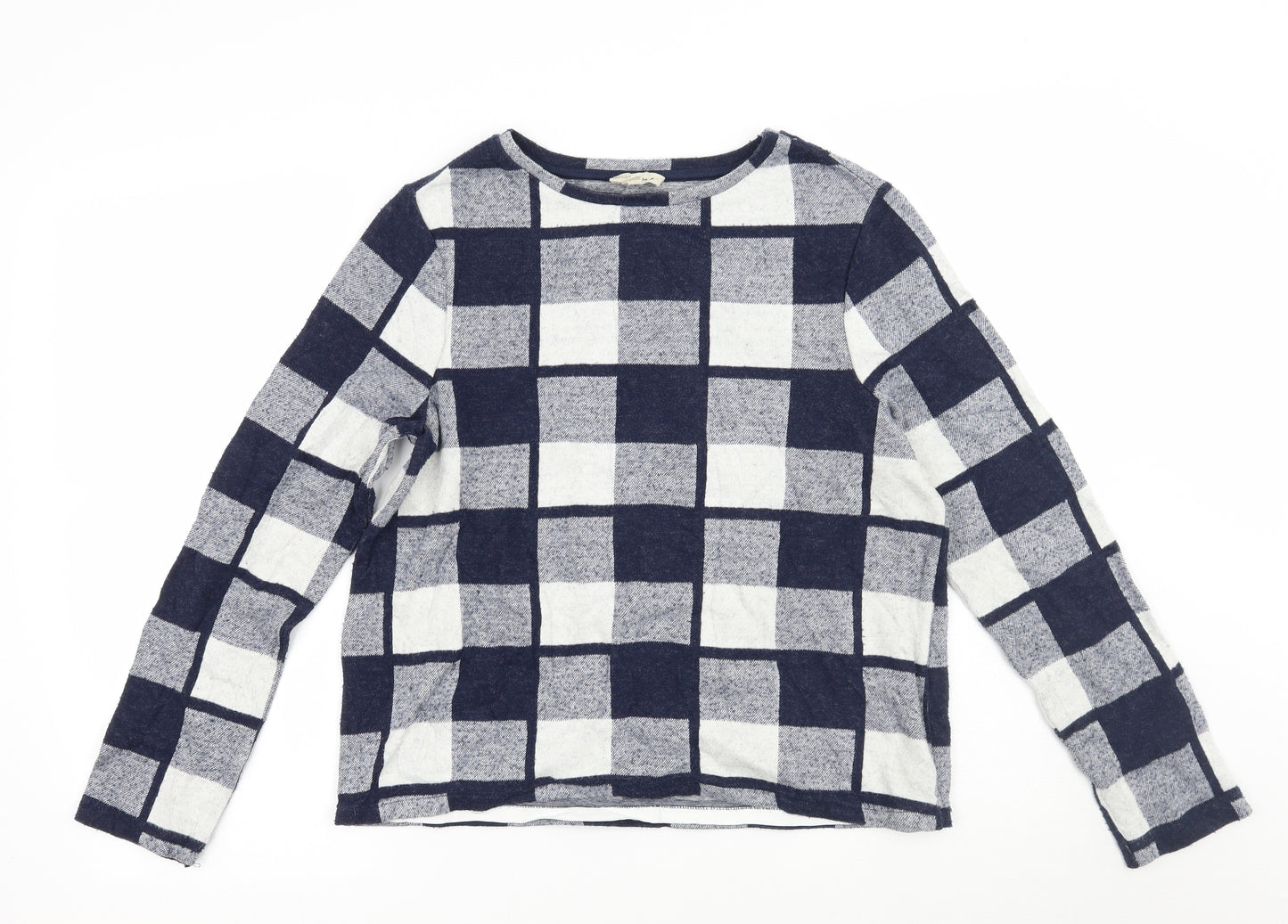 Phase Eight Womens Blue Check  Pullover Jumper Size 12