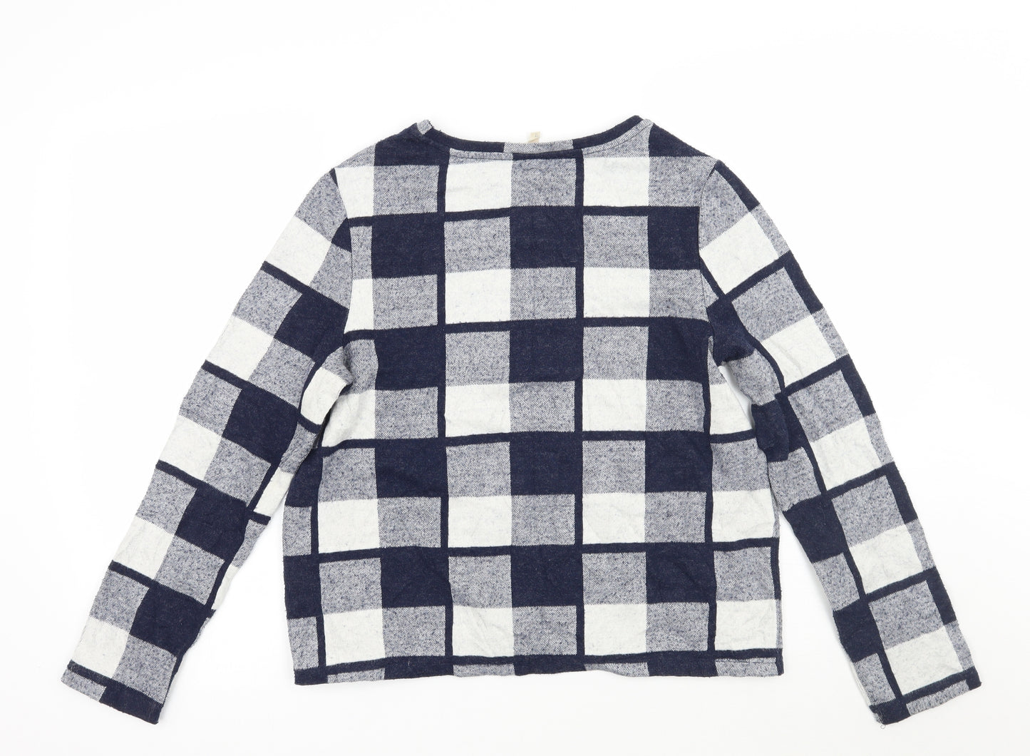 Phase Eight Womens Blue Check  Pullover Jumper Size 12
