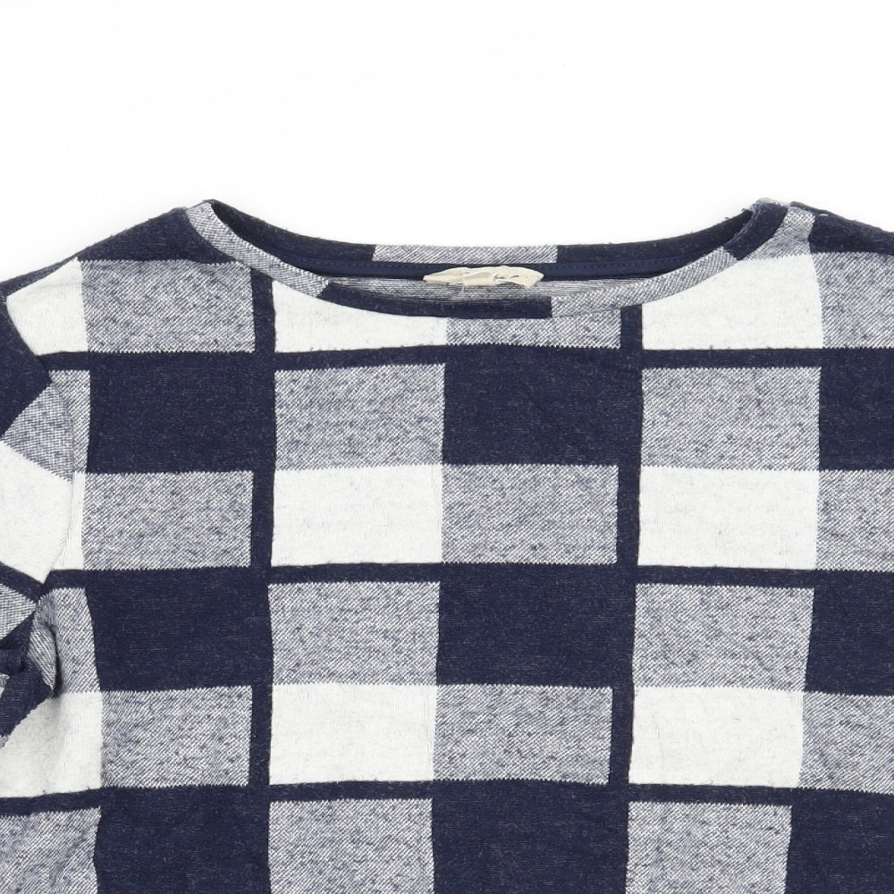 Phase Eight Womens Blue Check  Pullover Jumper Size 12