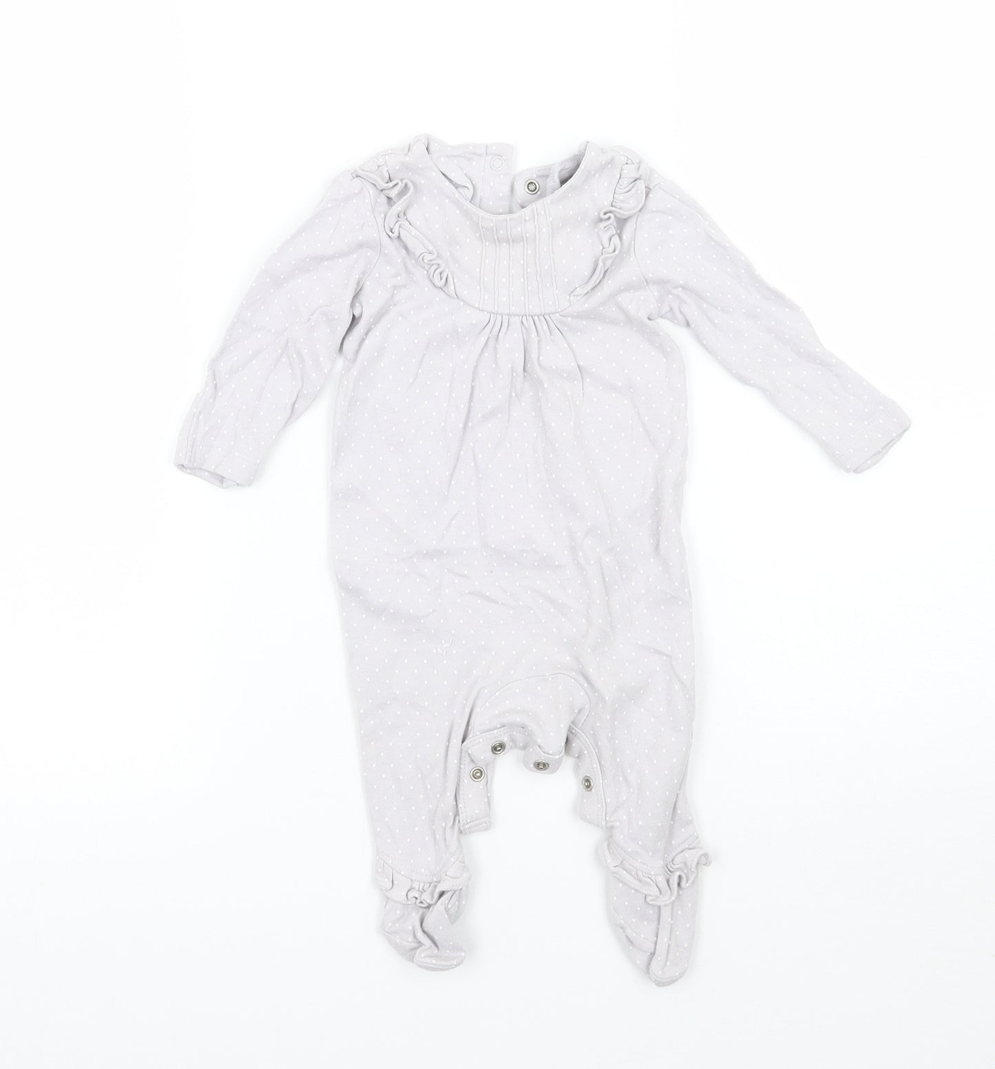 Mothercare Baby Grey Polka Dot  Babygrow One-Piece Size 0-3 Months