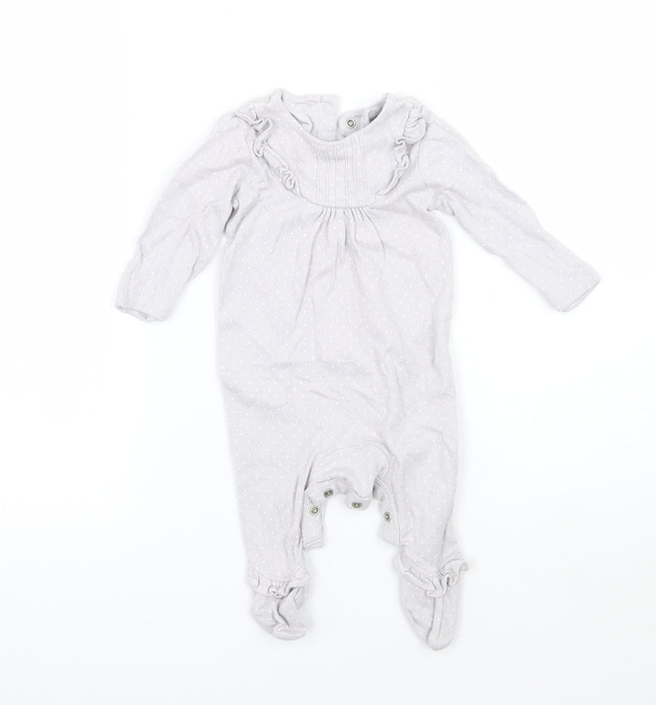 Mothercare Baby Grey Polka Dot Babygrow One-Piece Size 0-3 Months