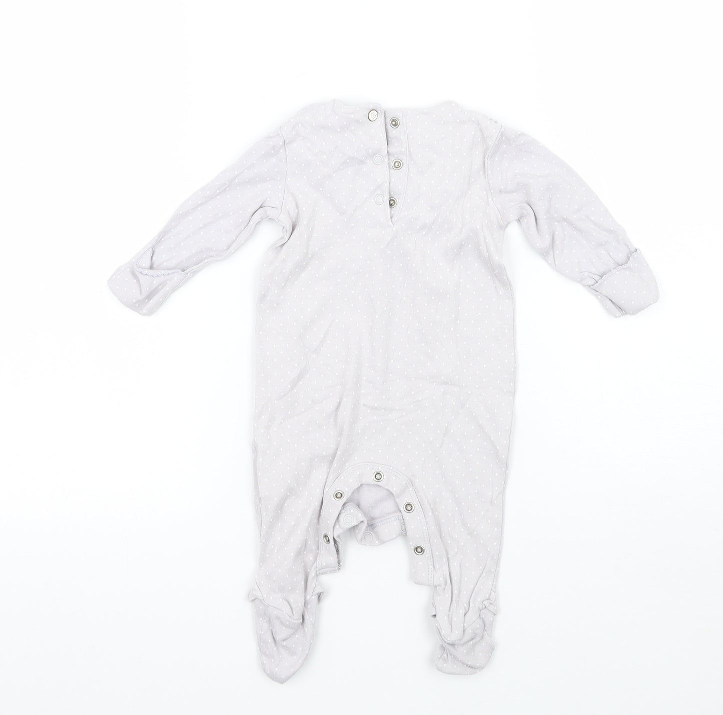 Mothercare Baby Grey Polka Dot  Babygrow One-Piece Size 0-3 Months