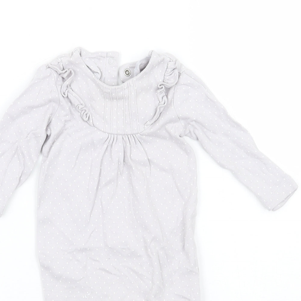 Mothercare Baby Grey Polka Dot  Babygrow One-Piece Size 0-3 Months