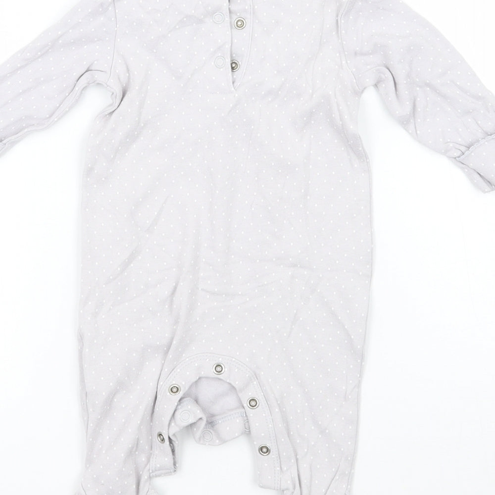 Mothercare Baby Grey Polka Dot  Babygrow One-Piece Size 0-3 Months