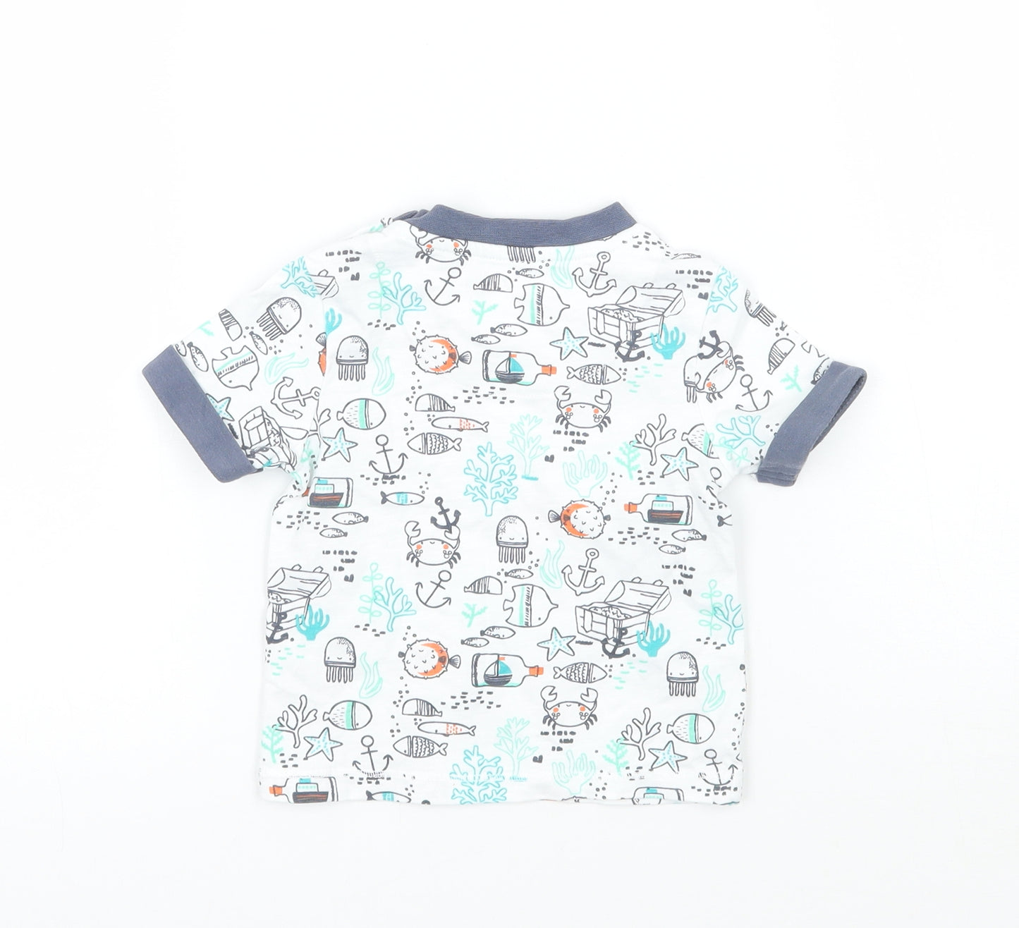 TU Baby White Geometric  Basic T-Shirt Size 3-6 Months