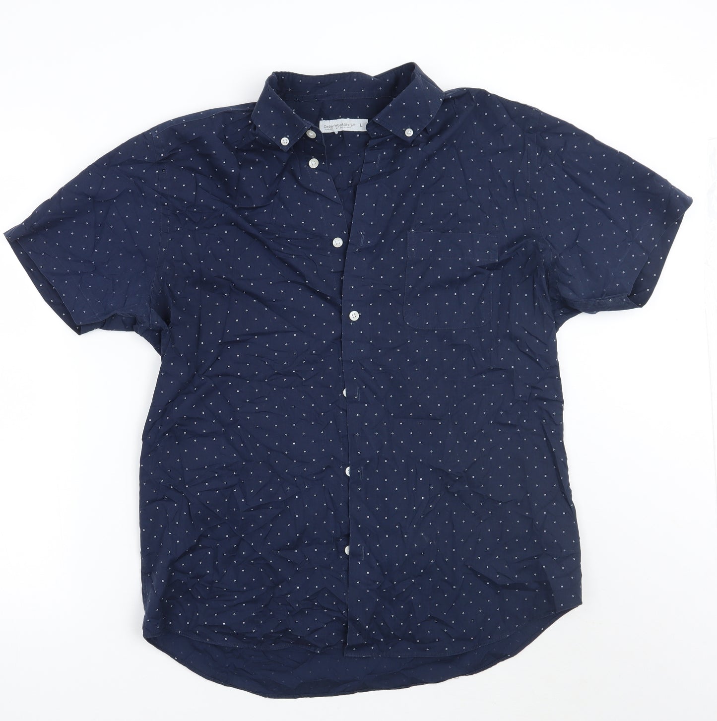 Cedar Wood State Mens Blue    Button-Up Size L