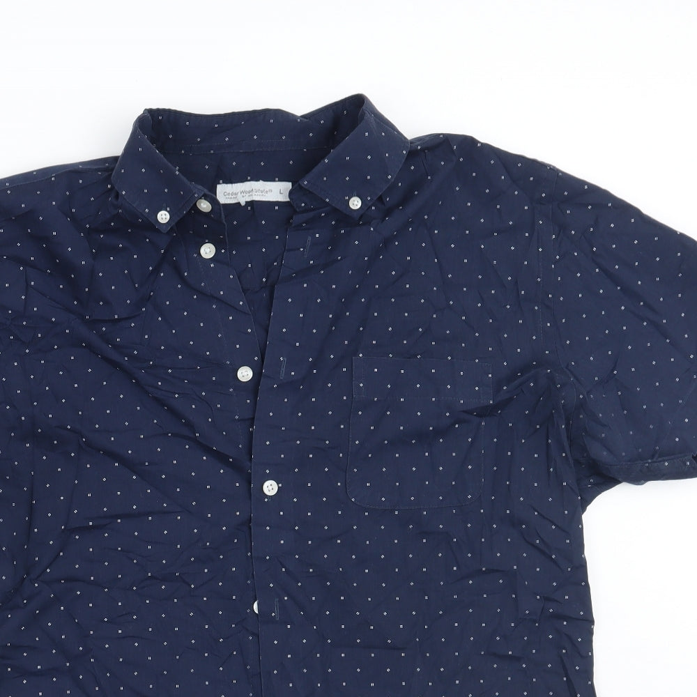 Cedar Wood State Mens Blue    Button-Up Size L