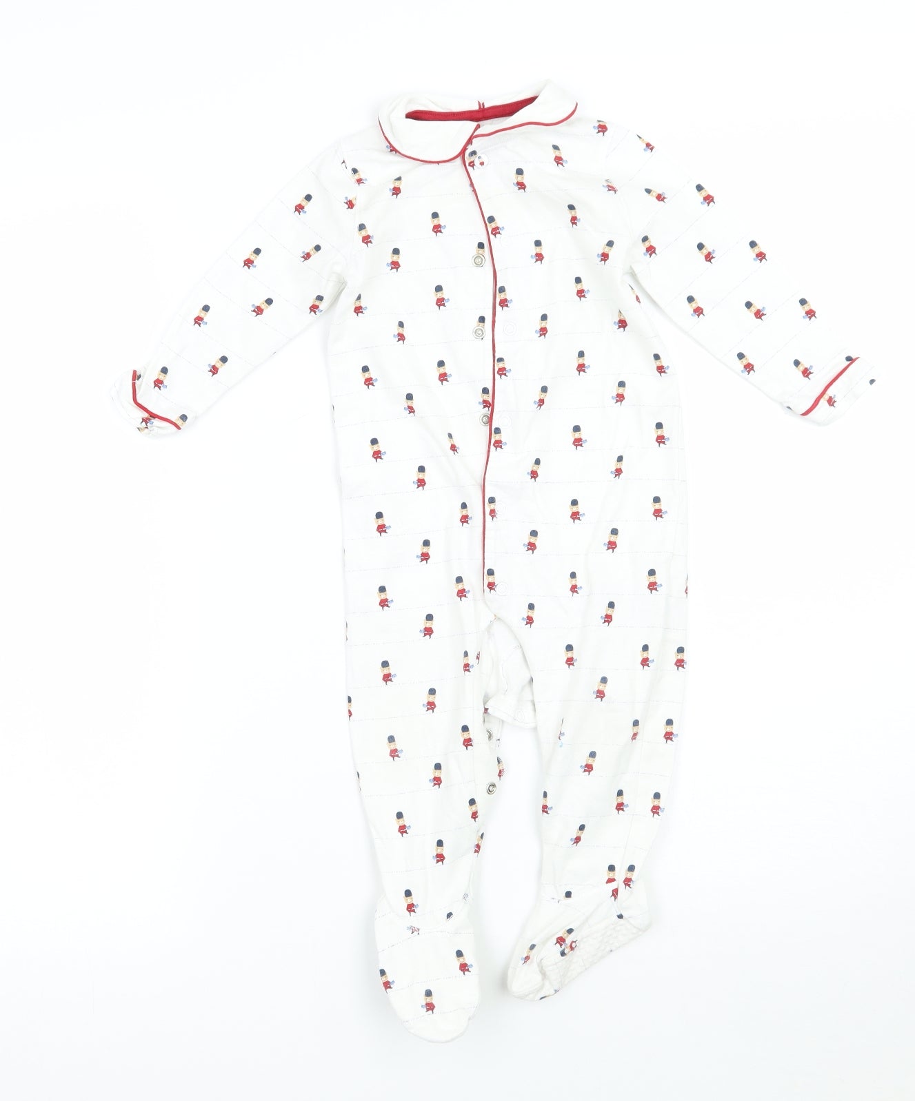 Mothercare Baby White Geometric  Babygrow One-Piece Size 9-12 Months