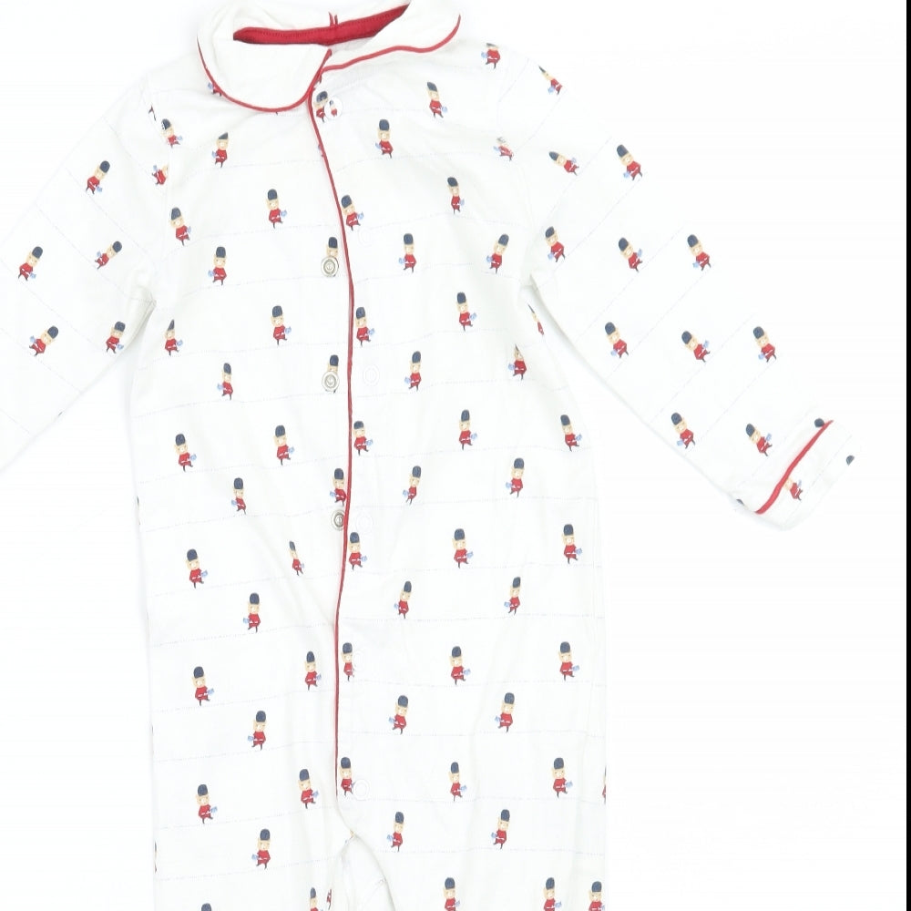 Mothercare Baby White Geometric  Babygrow One-Piece Size 9-12 Months