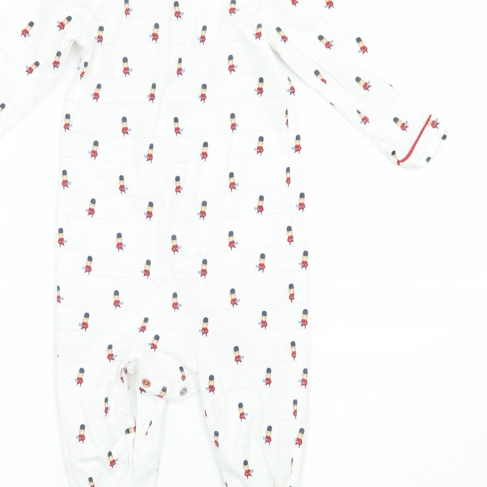 Mothercare Baby White Geometric  Babygrow One-Piece Size 9-12 Months