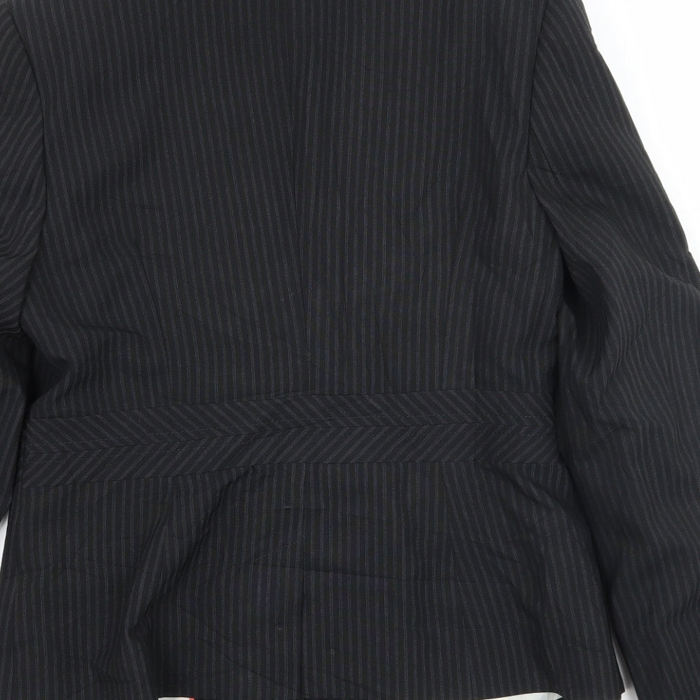Newlook Womens Black Striped  Jacket Blazer Size 12