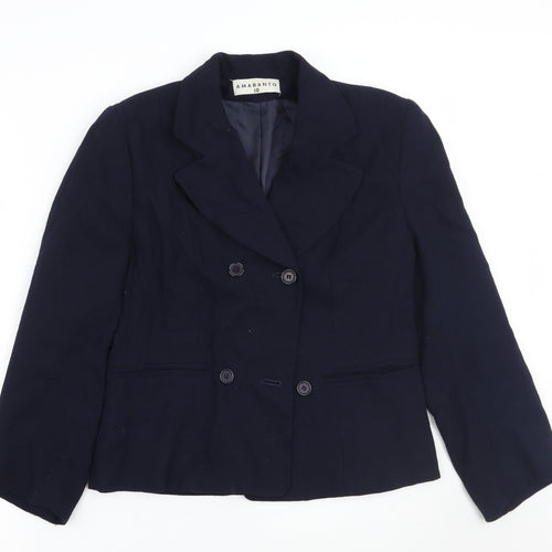 AMARANTO Womens Blue   Jacket Blazer Size 10