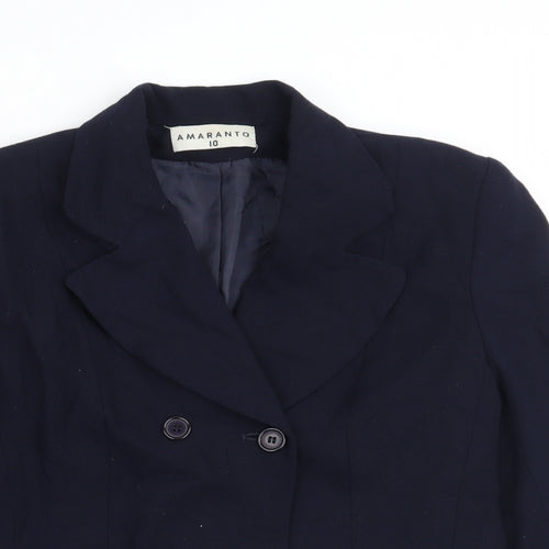 AMARANTO Womens Blue   Jacket Blazer Size 10
