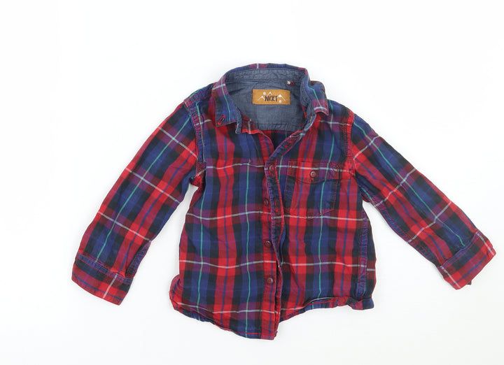 NEXT Boys Red Check Basic Button-Up Size 2 Years