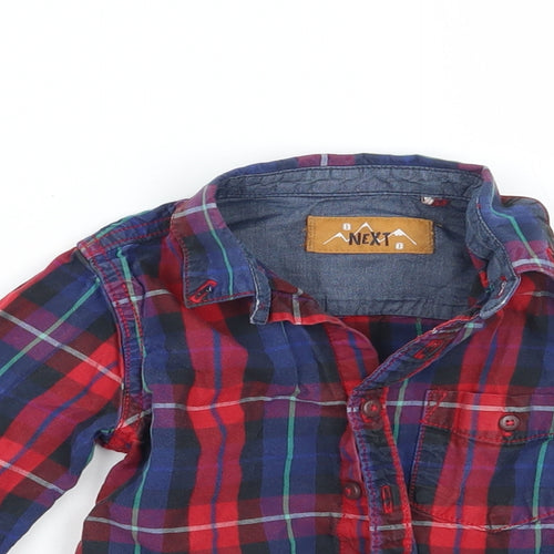 NEXT Boys Red Check  Basic Button-Up Size 2 Years