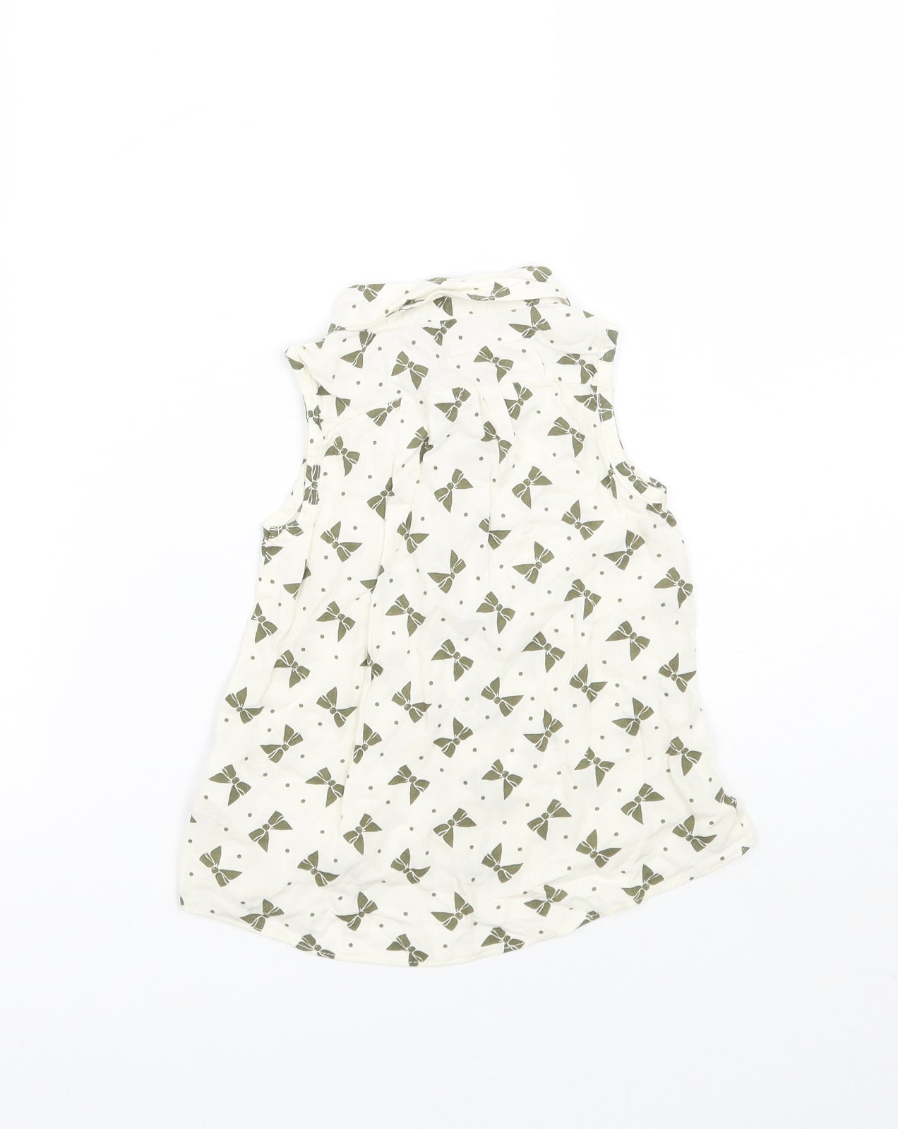 F&F Girls Ivory Geometric  Basic Button-Up Size 12-18 Months