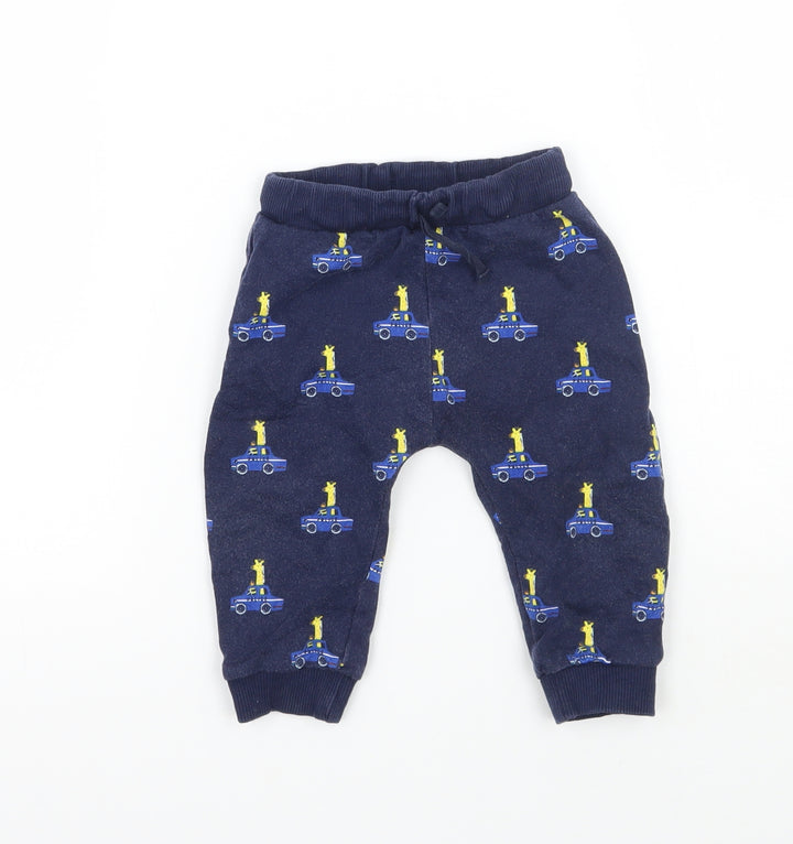 Bluezoo Baby Blue Geometric Sweatpants Trousers Size 6-9 Months