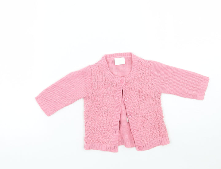 F&F Girls Pink Cardigan Jumper - newborn