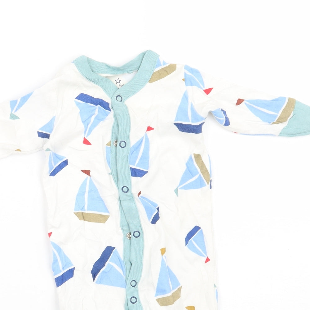 NEXT Baby White Geometric  Babygrow One-Piece Size 0-3 Months