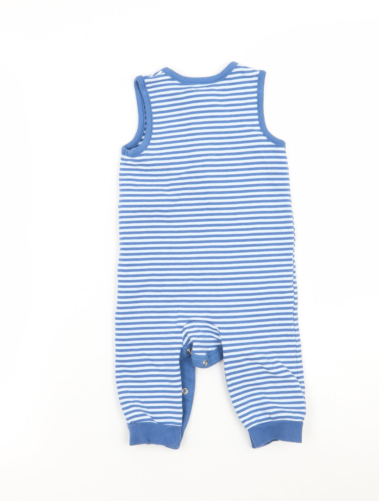 Marks and Spencer Baby Blue Striped  Babygrow One-Piece Size 6-9 Months