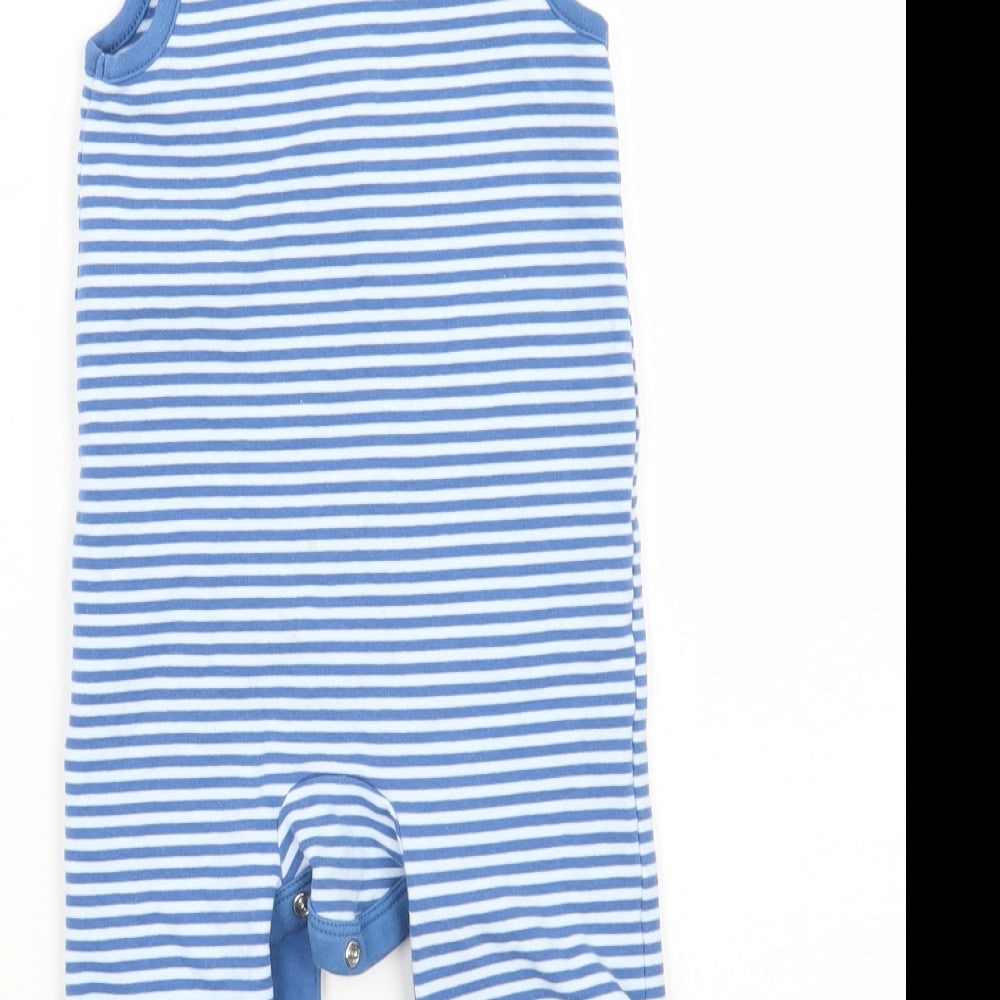 Marks and Spencer Baby Blue Striped  Babygrow One-Piece Size 6-9 Months