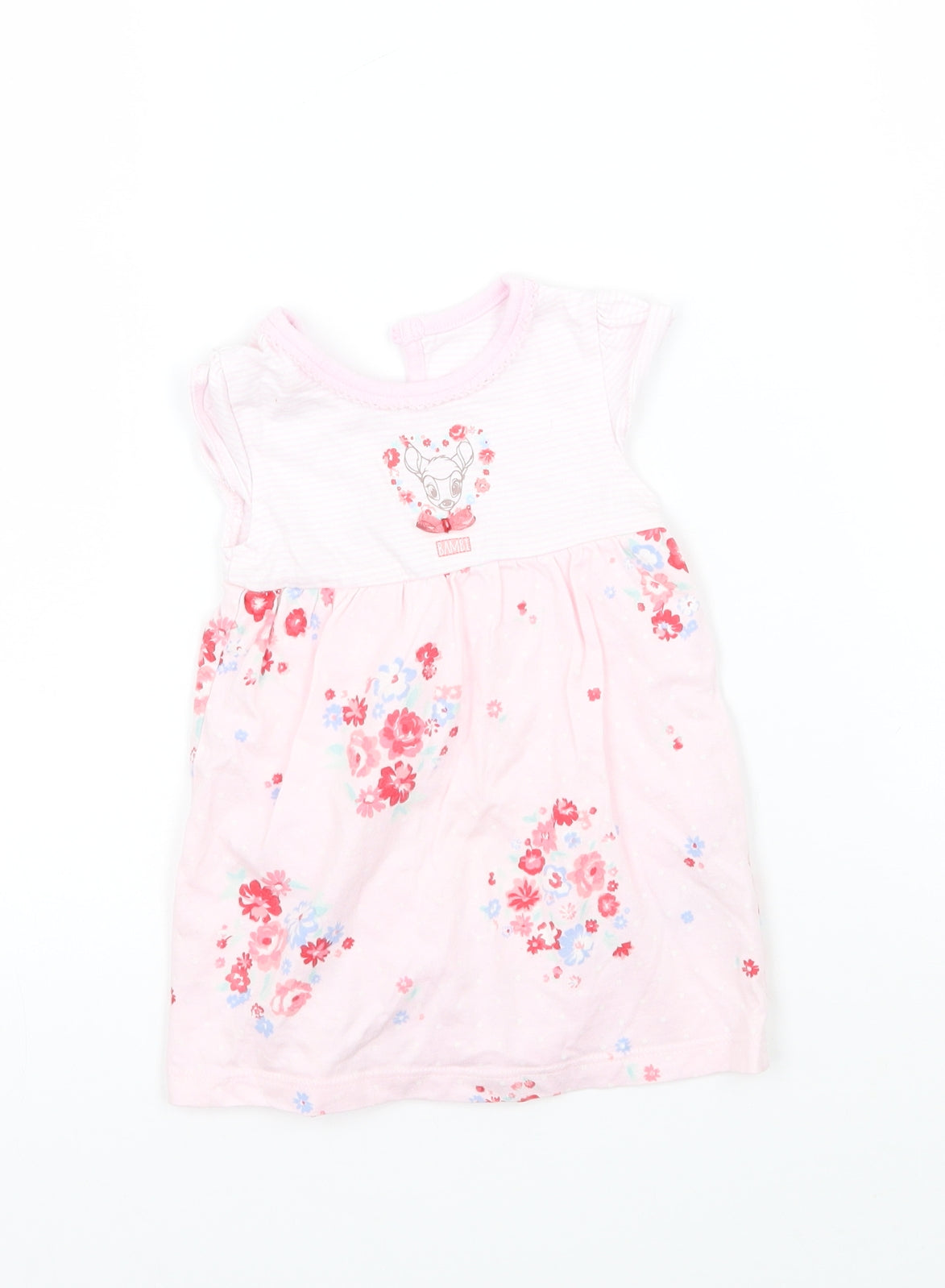 George Girls Pink Floral  Babygrow One-Piece Size 0-3 Months  - Bambi