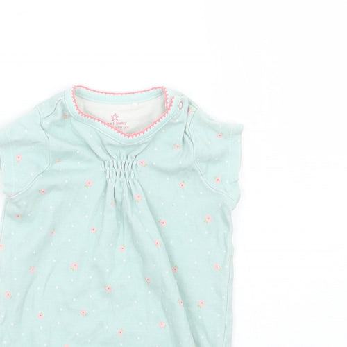 NEXT Girls Green Floral  Babygrow One-Piece Size 3-6 Months