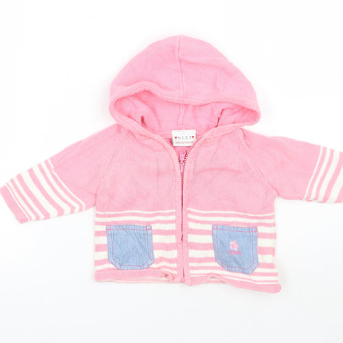Girls Pink Striped  Jacket  Size 6-9 Months