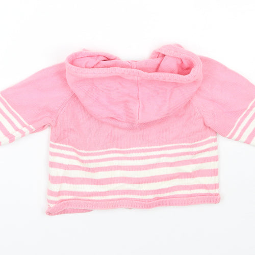 Girls Pink Striped  Jacket  Size 6-9 Months