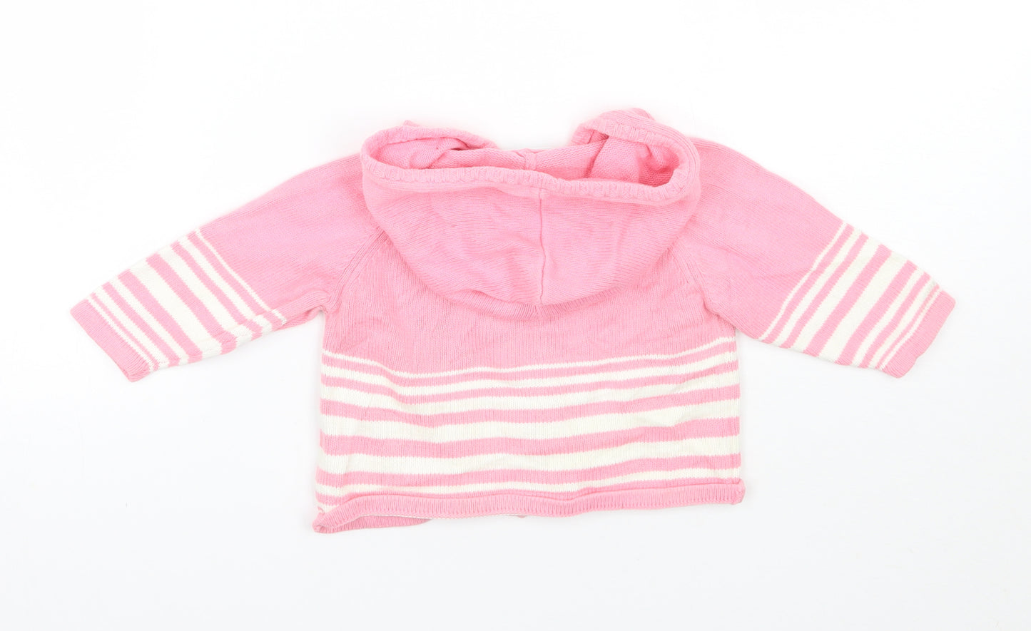 Girls Pink Striped  Jacket  Size 6-9 Months