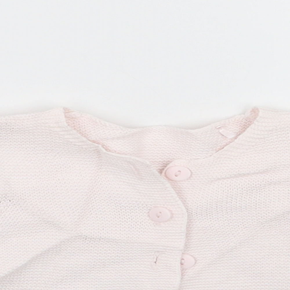 Mothercare Girls Pink   Cardigan Jumper Size 0-3 Months  - Newborn