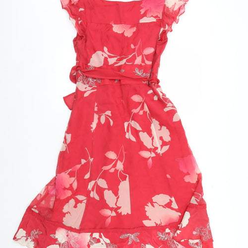 Monsoon Womens Red Floral  Fit & Flare  Size 10