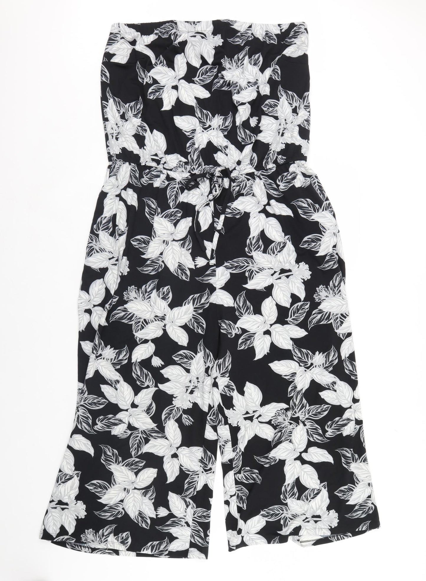 Capsule Womens Black Floral  Jumpsuit One-Piece Size 20 L23 in