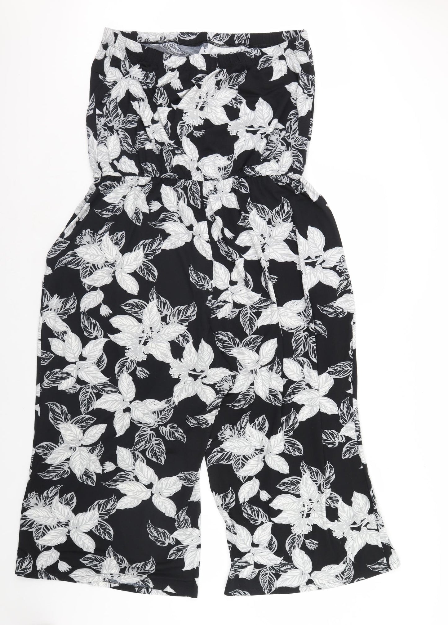Capsule Womens Black Floral  Jumpsuit One-Piece Size 20 L23 in