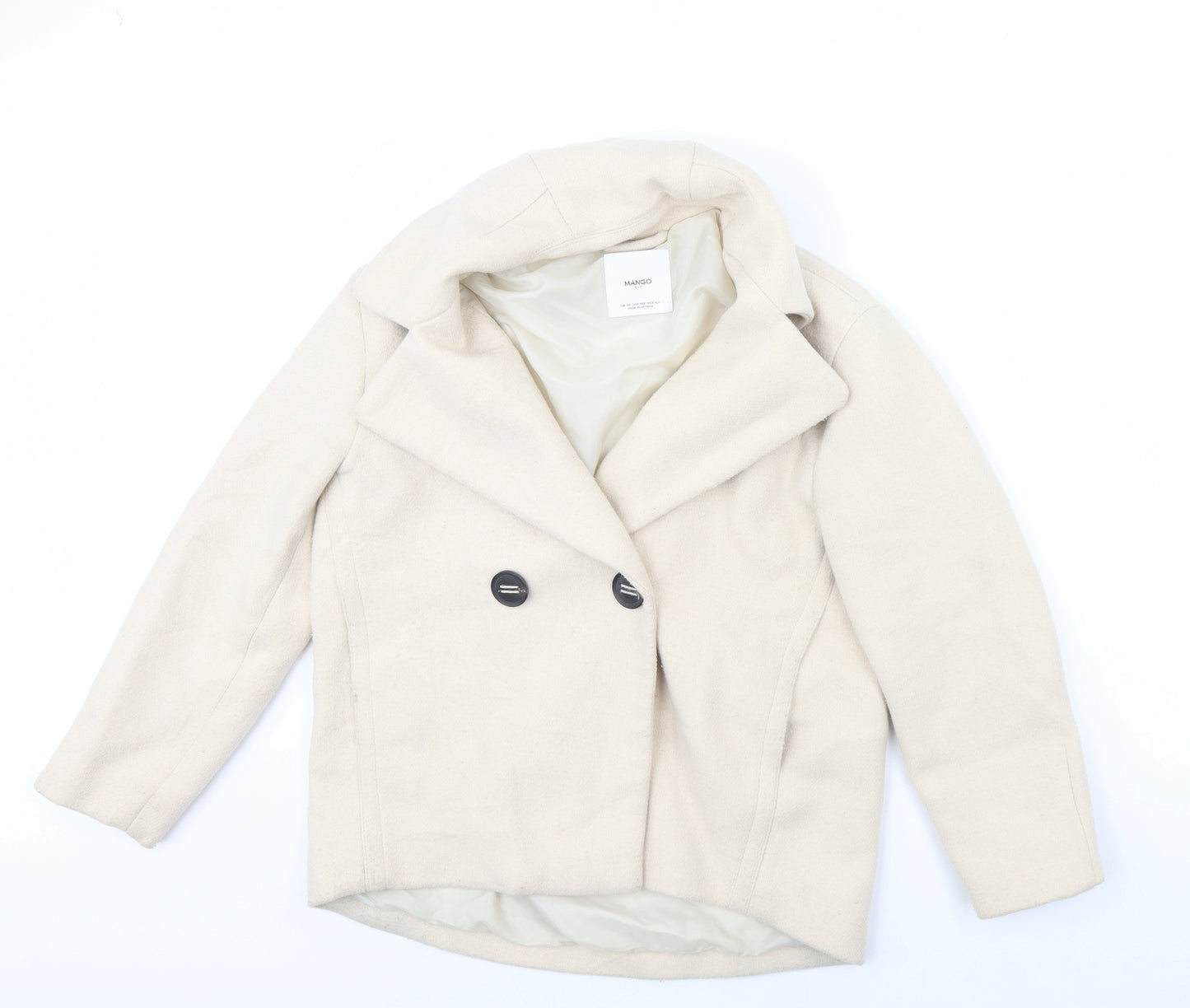 m&s Womens Ivory   Overcoat Coat Size XS